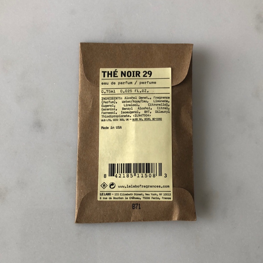 NEW Le Labo Thé Noir 29 Luxury Sample